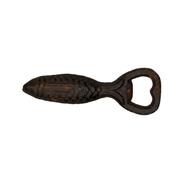 Cast Iron Fish Bottle Opener Rustic Nautical Fishing Drinking - Picture 1 of 9